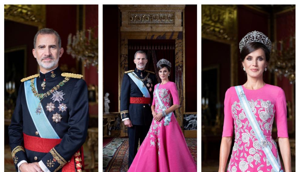 Nuevo retrato oficial de los Reyes, de gala, realizado recientemente en el Palacio Real