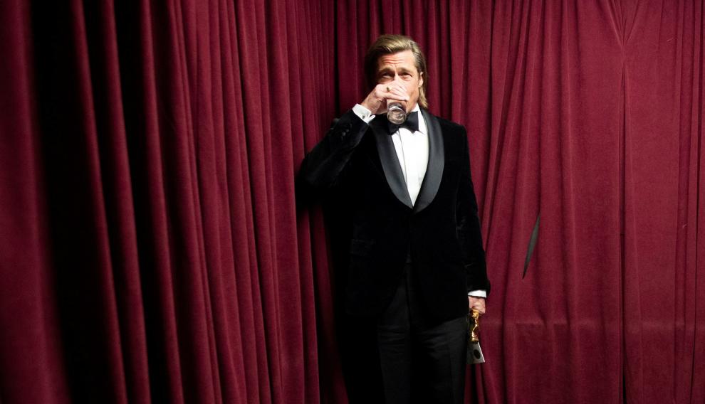 Brad Pitt, en las bambalinas del Dolbt Theatre tras ganar el Óscar.