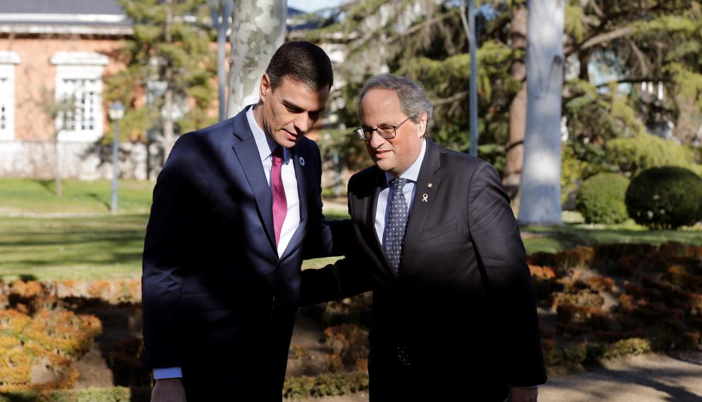 Sánchez y Torra en la primera reunión de la mesa de diálogo sobre Cataluña