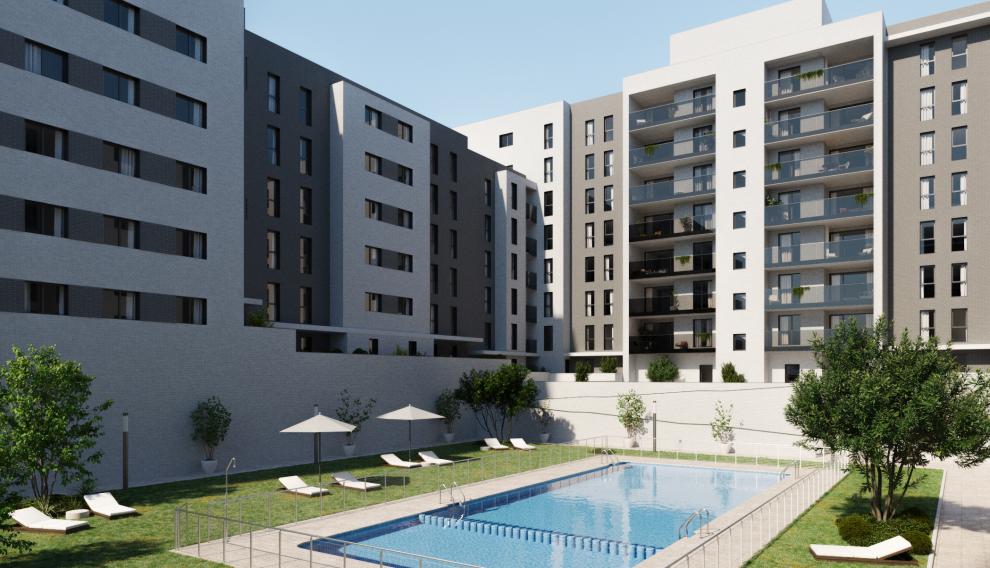 Residencial Los Naranjos cuenta con zona común con piscina y zona de baño infantil.
