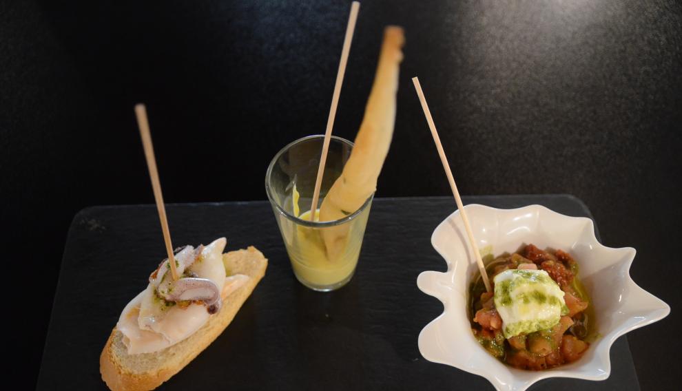 Tres de las propuestas en forma de tapa de Lekune.