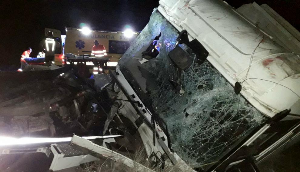 Accidente en la N-II en Pina de Ebro