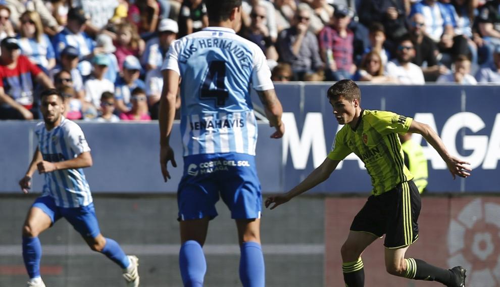 Partido Málaga-Real Zaragoza disputado en el estadio de La Rosaleda