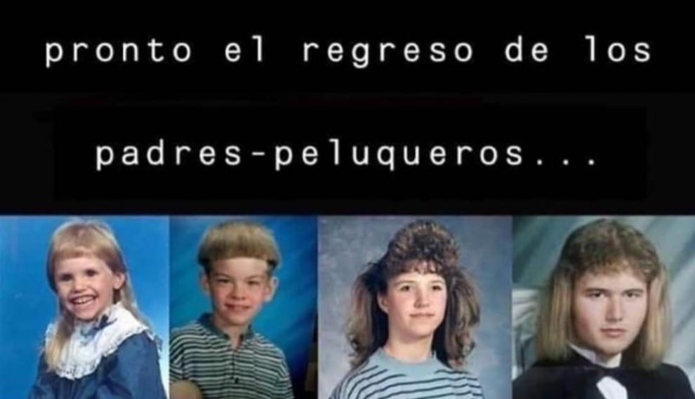 Un meme que circula estos días sobre el cierre de las peluquerías.
