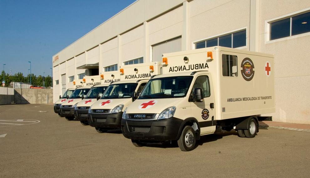 Ambulancias en la sede de ARPA en La Muela