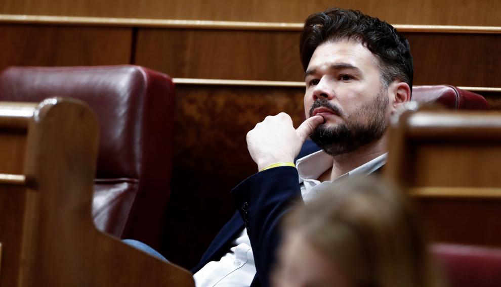 Gabriel Rufián en el pleno del Congreso.