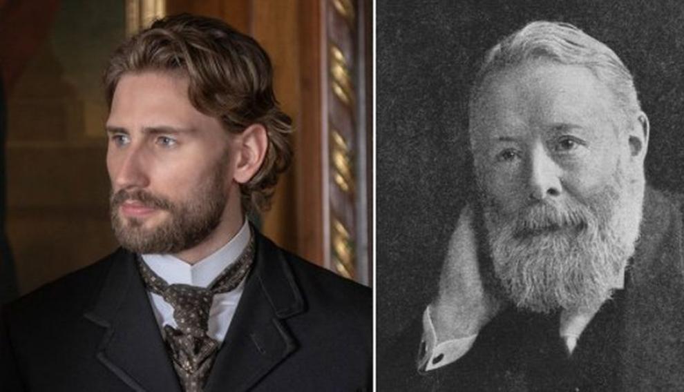 Arthur Kinnaird (derecha) y Edward Holcroft, el actor que lo interpreta.