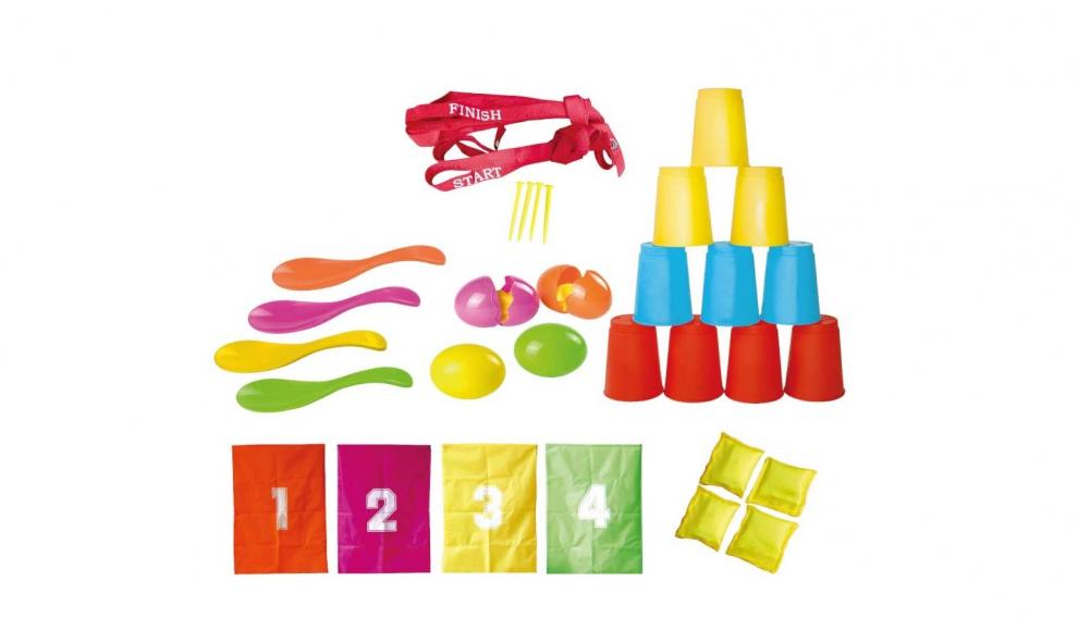 Este kit incluye todo lo necesario para una yincana muy entretenida.