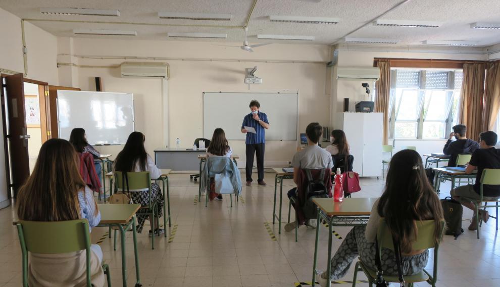 Los alumnos del Instituto Español Giner de los Ríos, a las afueras de Lisboa (Portugal), ya han retomado las clases presenciales con medidas de distanciamiento
