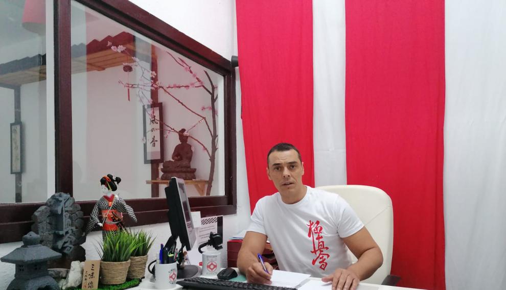 Eduardo Planas este lunes en el gimnasio Almozara, del que es dueño.
