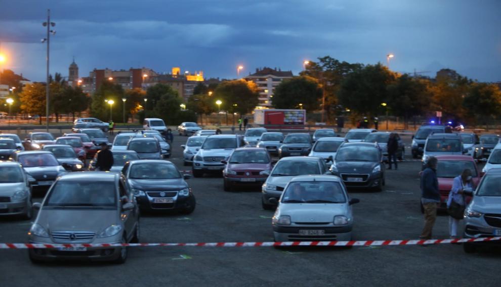 El autocine se ha instalado en el recinto ferial, con espacio para 200 coches.