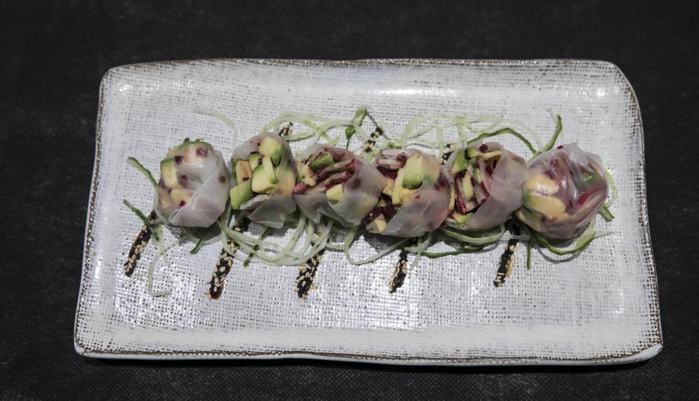 Plato de Tartar vegetariano,d el restaurante zaragozano Punto Gastronómico.