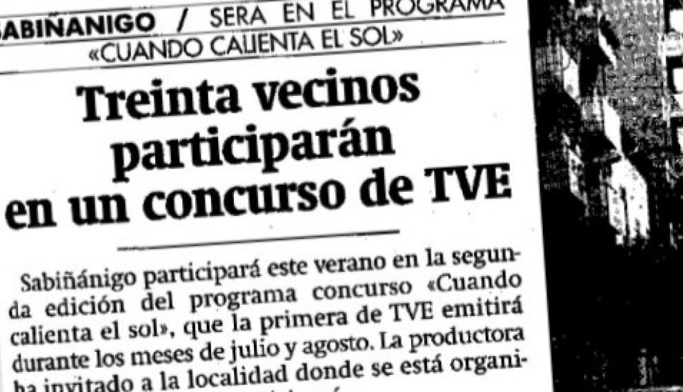 Anuncio de la participación de Sabiñánigo en 'Cuando calienta el sol'.