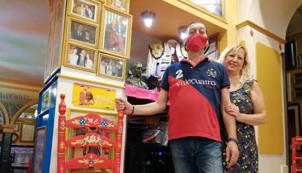 Jorge García junto a Rosa Lledó en el interior del Marpy.