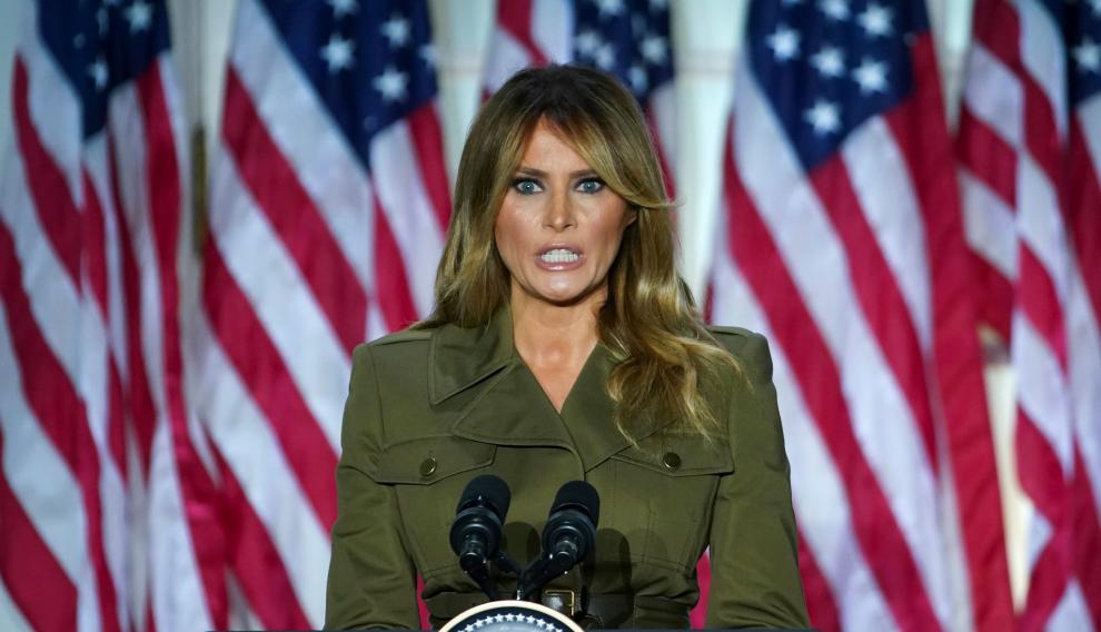 Melania Trump, durante su discurso del pasado martes en la Convención Republicana.