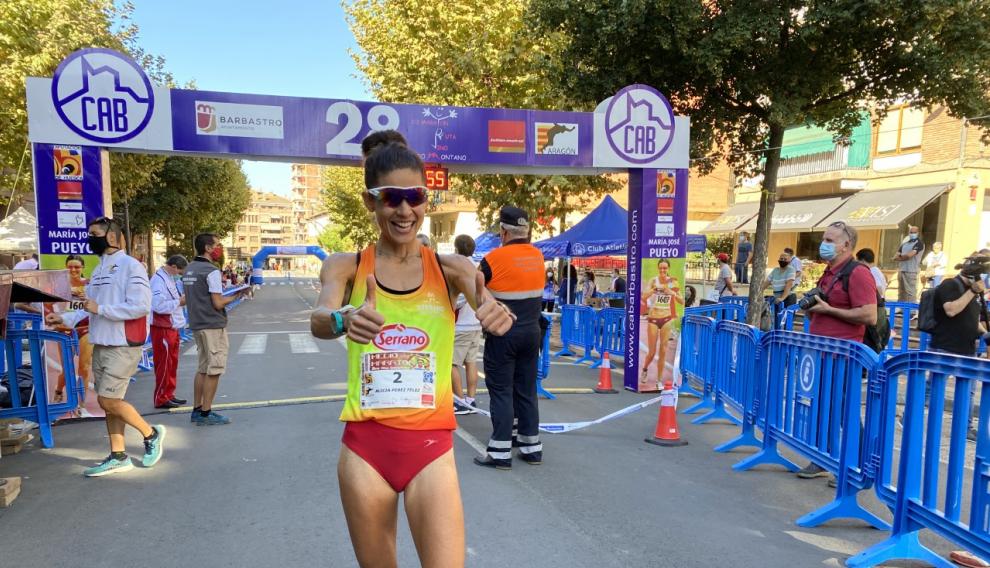 La turolense Alicia Pérez tras proclamar campeona en la carrera