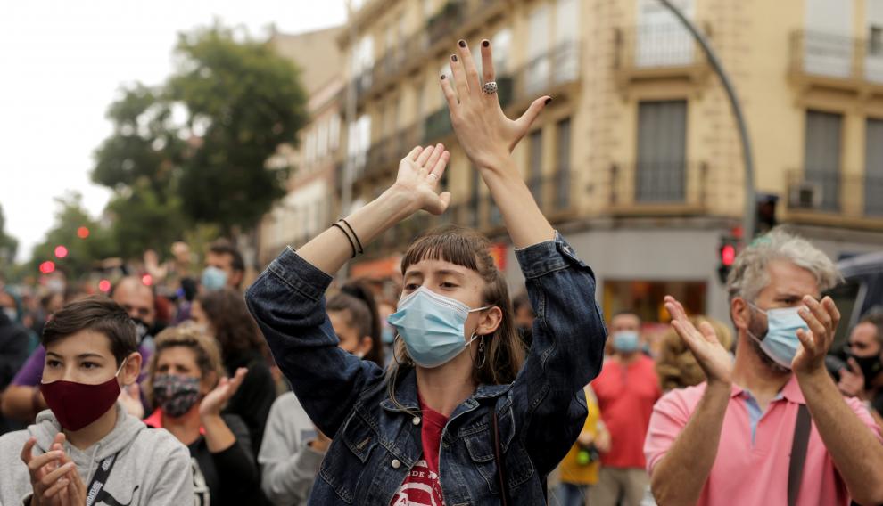 Protest over the lack of support and movement on improving working conditions, in Madrid