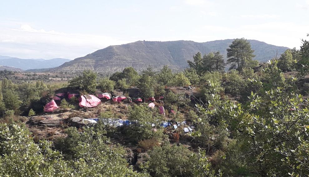 Las piedras del sendero, se han convertido en el lienzo de la artista local Maribel Rey