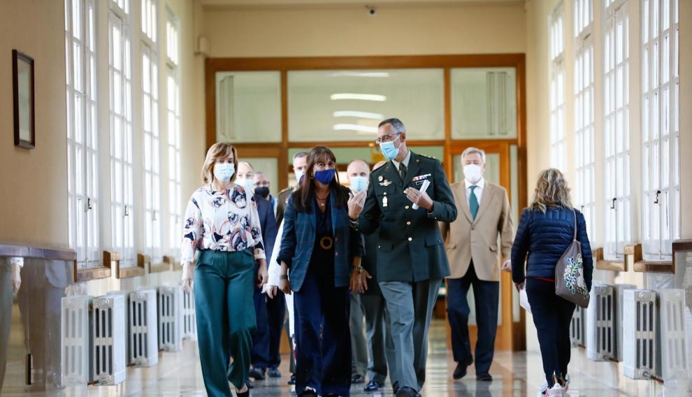 Visita a la Unidad de VIgilancia Epidemiológica del Ministerio de Defensa, en el Hospital Militar, este martes.