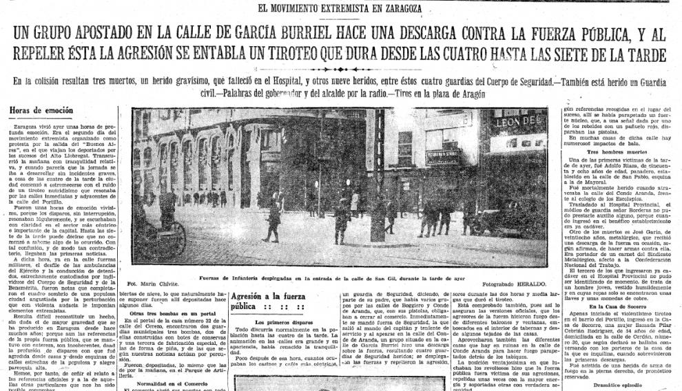 Tiroteos en las calles de Zaragoza