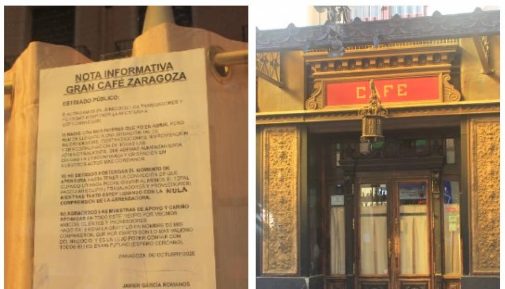 El Gran Café Zaragoza, cerrado desde junio.
