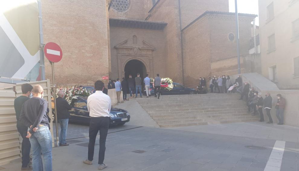 Imagen del funeral celebrado en la catedral de Barbastro este lunes.
