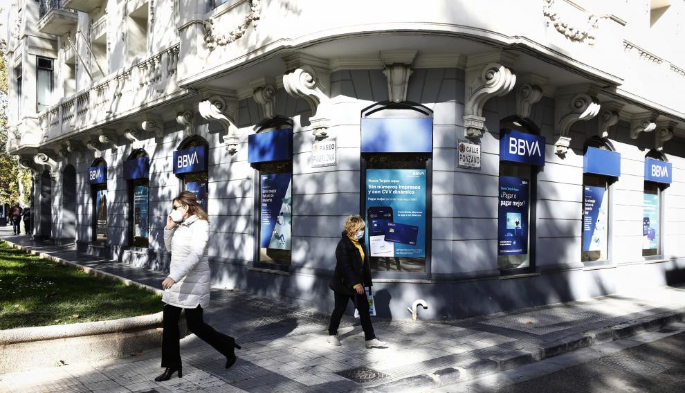 Oficina de BBVA en Zaragoza.