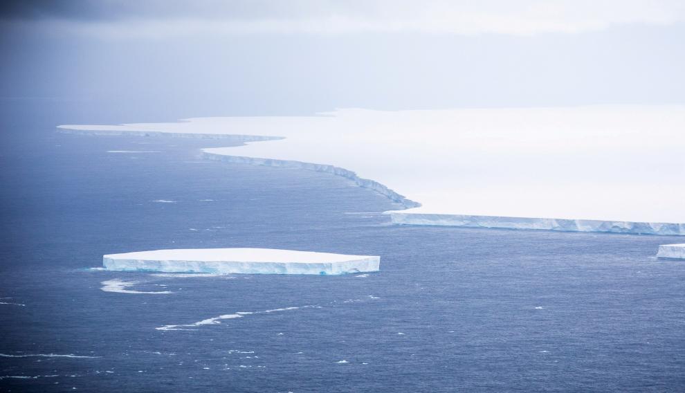 FILE PHOTO: View of the A-68A iceberg from a Royal Air Force reconnaissance plane near South George island