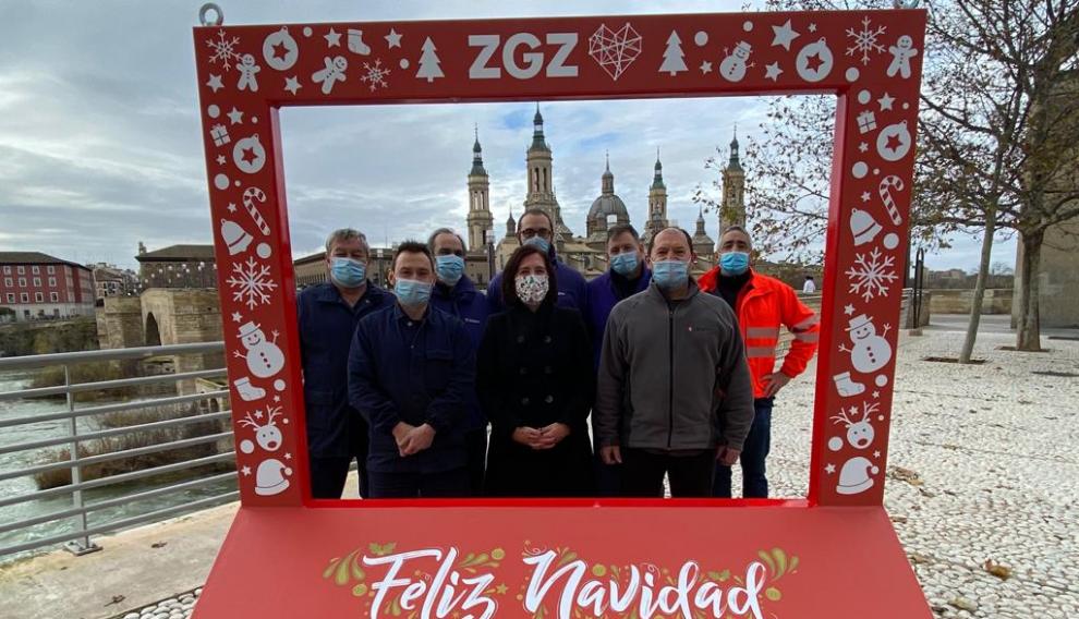 Photocall instalado en el balcón de San Lázaro.