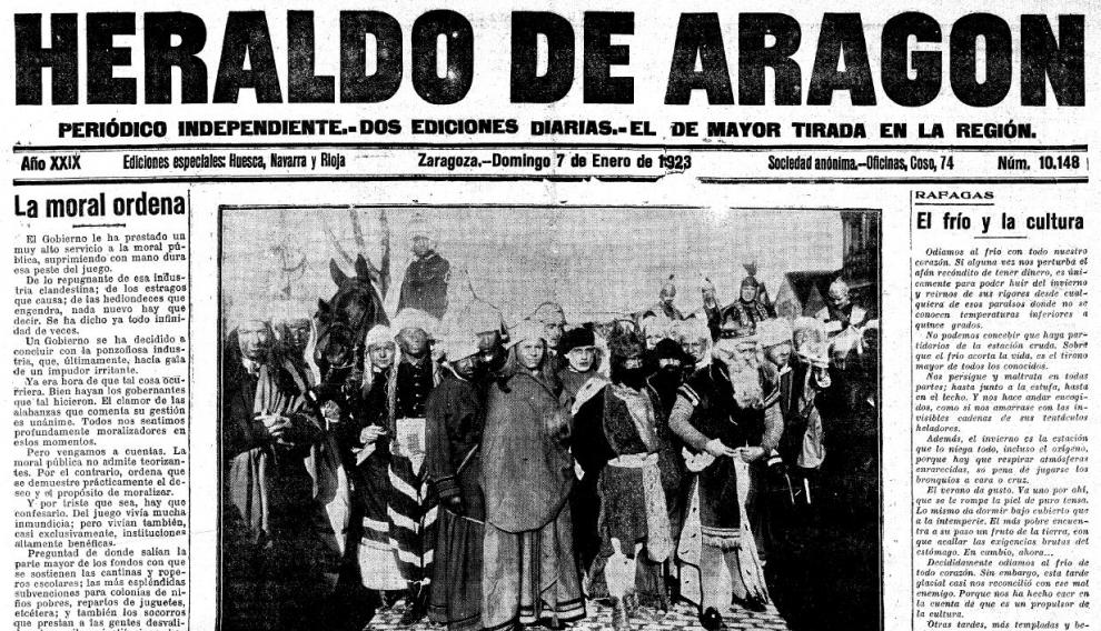 En 7 de enero de 1923, HERALDO elogia la iniciativa de los estudiantes de Medicina al organizar una Cabalgata de Reyes Magos para repartir juguetes «a los pobres niños acogidos en los establecimientos de beneficencia» de la capital
