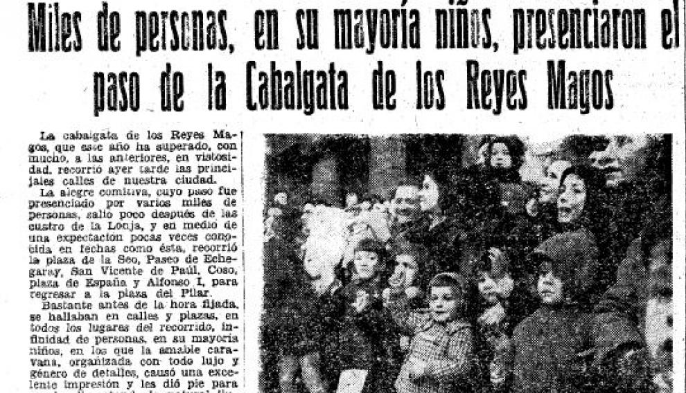 En la gran cabalgata de 1961, miles de personas, en su mayoría niños, presenciaron el paso de la Cabalgata de los Reyes Magos, formada por 13 grandes carrozas, realizadas por los trabajadores municipales, debidamente asesorados y superó “con mucho” a las anteriores