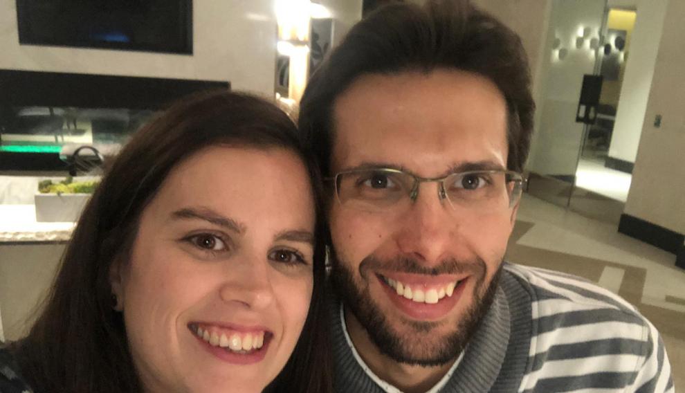 Los zaragozanos Samuel Álvarez y Tatiana Uche, en Dallas.