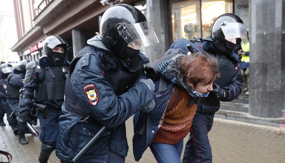 Detenciones masivas en Moscú en las manifestaciones de apoyo a Malvani