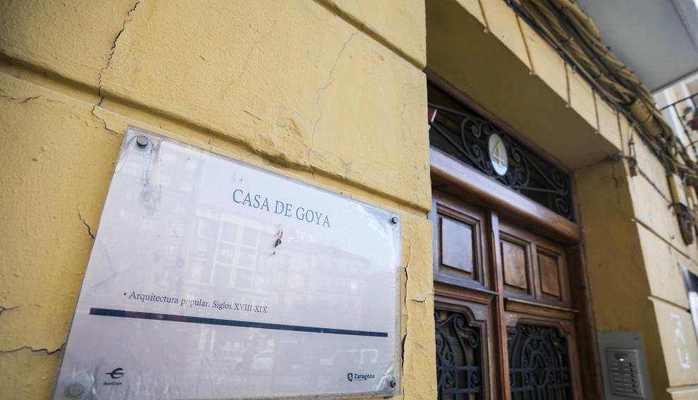CULTURA Y OCIO. Fachada del edificio de Plaza de San Miguel, 4, casas de la familia Goya en Zaragoza / 10-02-20201 / FOTO: GUILLERMO MESTRE[[[FOTOGRAFOS]]]