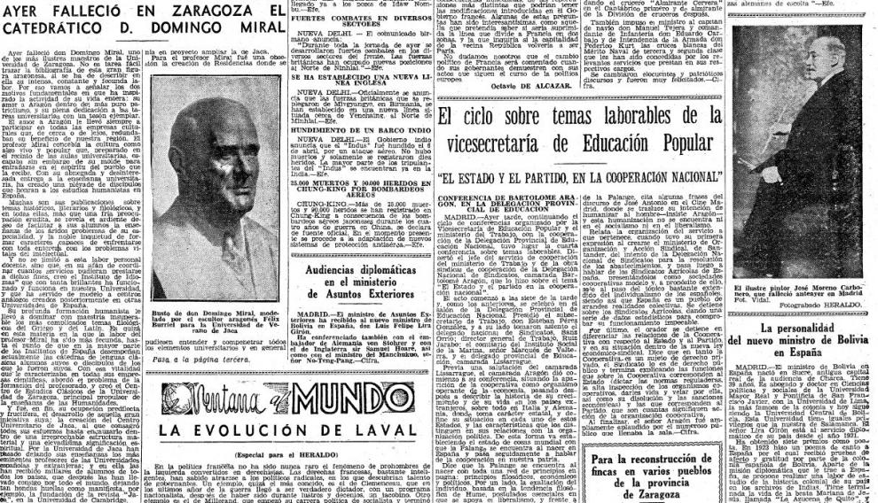 muerte Domingo Miral heraldo de aragon