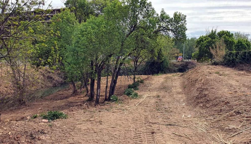 Imagen de las obras que se están realizando en las riberas de Cuarte.