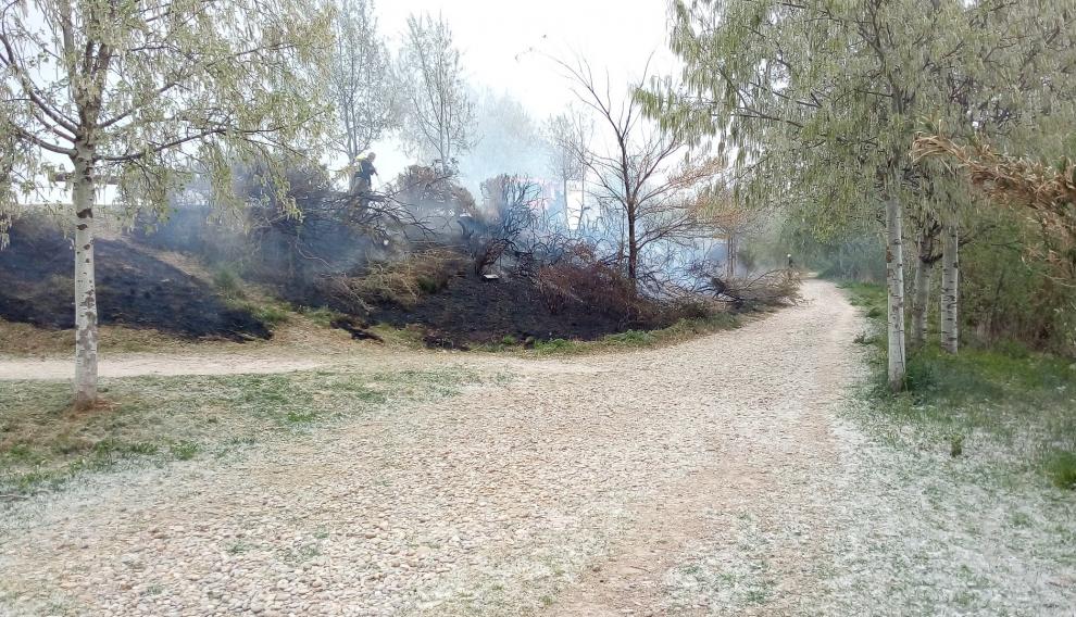 Así ha quedado la zona calcinada por las llamas