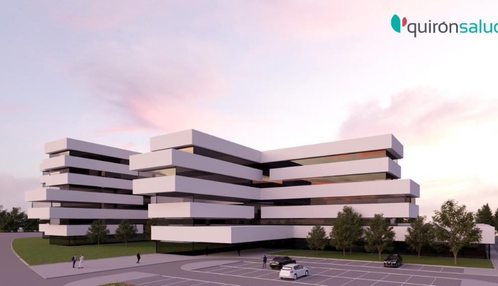 Recreación de cómo quedará el nuevo hospital de Quiron Salud una vez esté construido en 2023.