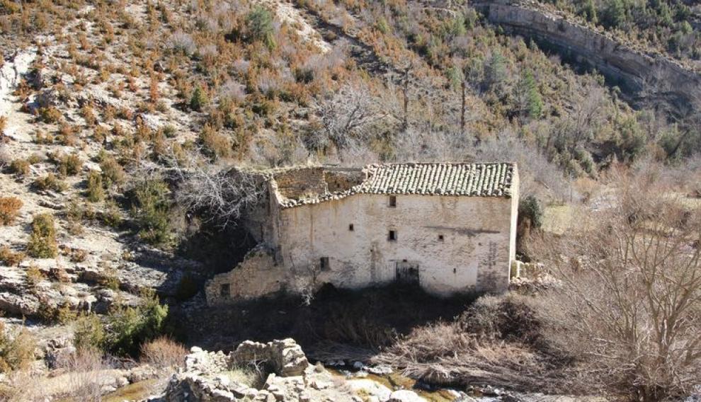 Molino harinero de Cañada de Benatanduz, uno de los edificios amenazados.