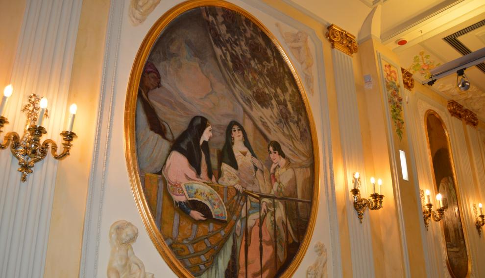 Imagen de las pinturas que decoran las estancia.