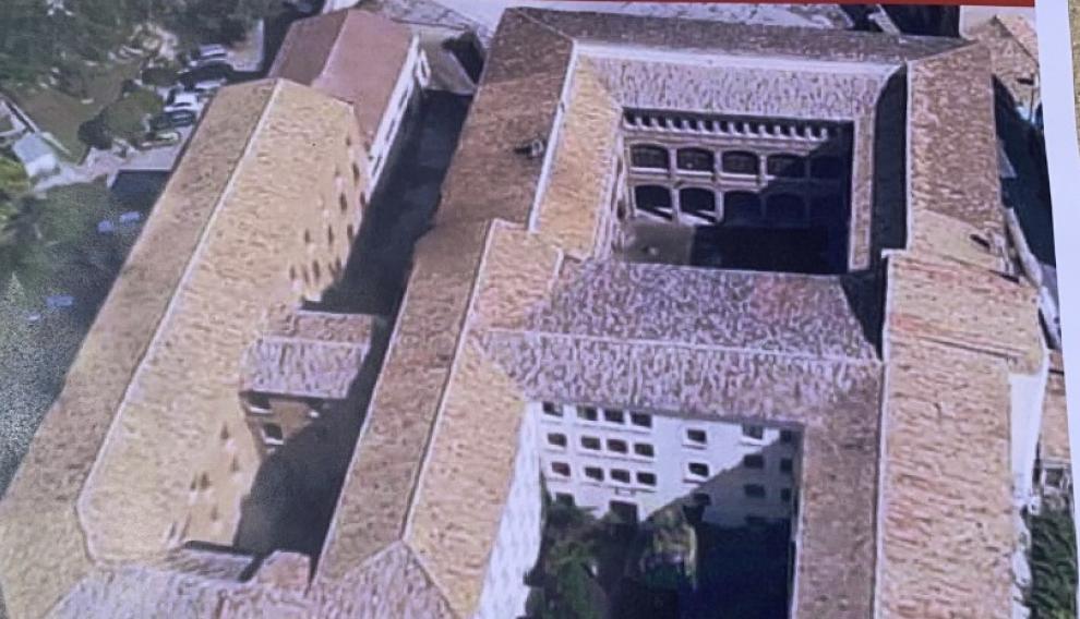 Imagen aérea del conjunto del antiguo Seminario de Huesca.