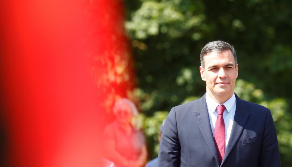 Spanish PM Sanchez attends flower ceremony at the Freedoms monument in Riga