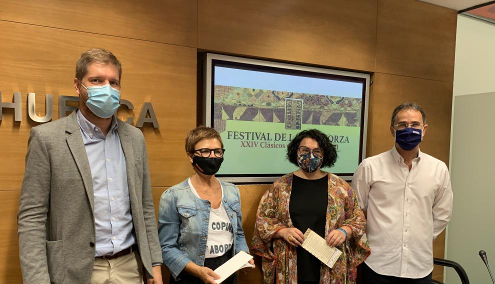 Marcel Iglesias, Maribel de Pablo, Gemma Betorz y Santiago Lleida en la presentación del festival Clásicos en la frontera