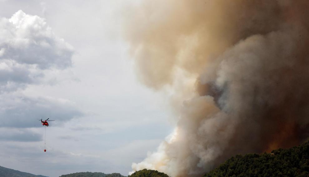 Incendio forestal en Santa Coloma de Queralt (Tarragona)