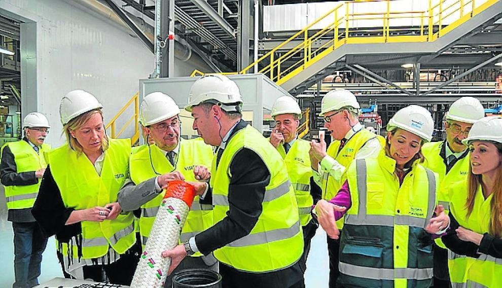Visita de Lambán a la empresa Brilén en Barbastro.