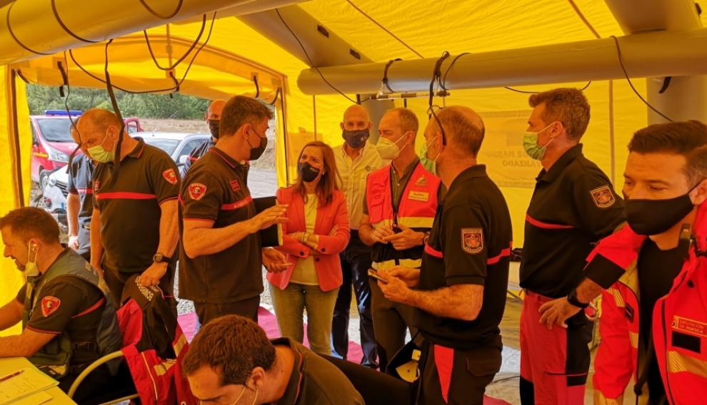 Aragón, en el simulacro de búsqueda de personas en el Embalse de Yesa