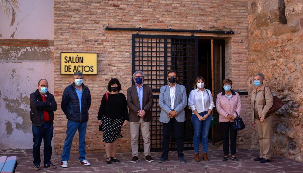 Gregorio Briz con los asistentes a la reunión de la comarca de Valdejalón celebrada en La Almunia