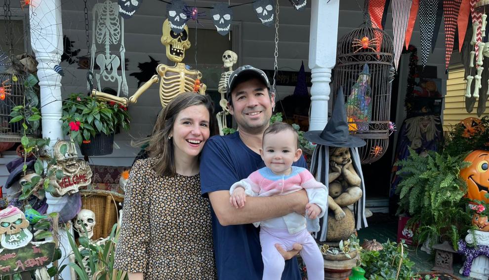 Los zaragozanos en Nueva York Conchi Gil, Diego Castán y Layla Castán.