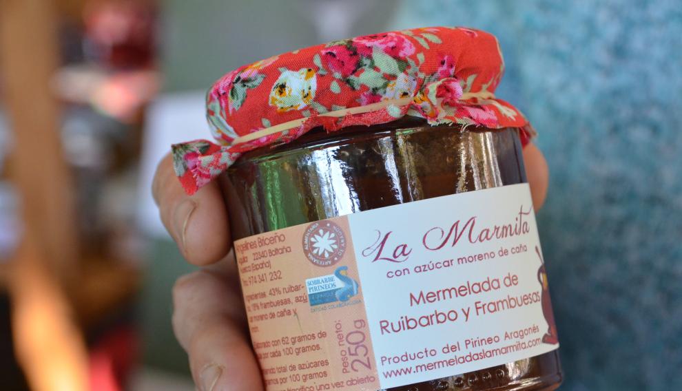 Mermelada de ruibarbo y frambuesas de La Marmita