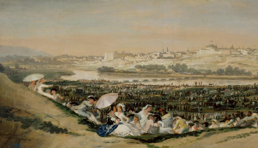Uno de los cuadros que encarnan la felicidad y la diversión: 'La pradera de San Isidro' (1788).